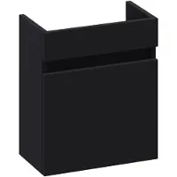 Brauer Joy Fonteinonderkast 39,5x21,6cm MDF - Rechtsdraaiend - Mat Zwart - 8720359370662 - Wastafels, Fonteinen, Fonteinonderkasten