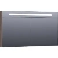 Brauer Promise Deluxe Spiegelkast 119x70cm MFC 2 Deuren Met Directe LED Verlichting Boven - Grove - Spiegels, Spiegelkasten - 8720359342225