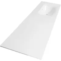 Brauer Glacier Meubelwastafel 160x46cm Fine Stone - Zonder Kraangat - Rechts - Glans Wit - 8720359352460 - Rechthoekig - Wastafels, Meubelwastafels