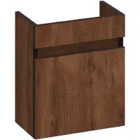Brauer Joy Edge Fonteinonderkast 39,5x21,6cm MFC Zwarte Kanten - Linksdraaiend - Forest Cacao - 8720359377906 - Wastafels, Fonteinen,