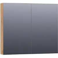 Brauer Impress Deluxe spiegelkast – 80x70x15 cm – directe LED – 2 deuren, dubbelzijdige spiegeldeuren – Chateau SK-IMD80CH