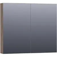 Brauer Impress Spiegelkast 80x70cm MFC 2 Deuren - Grove - Spiegels, Spiegelkasten - 8720359345820