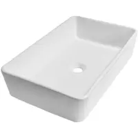 Saniclass San Jose opbouwwastafel 60x39cm rechthoek Keramiek wit hoogglans