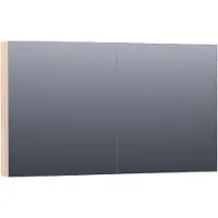 Brauer Impress Spiegelkast 119x70cm Massief Eiken 2 Deuren - Lamellen Eiken Wit - Spiegels, Spiegelkasten - 8720359345035