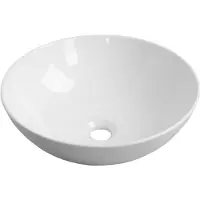 Saniclass Opbouwwastafel San Salvo 40cm rond Keramiek wit hoogglans