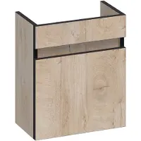 Brauer Joy Edge Fonteinonderkast 39,5x21,6cm MFC Zwarte Kanten - Linksdraaiend - Forest Wheat - 8720359377883 - Wastafels, Fonteinen,