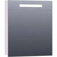 Brauer Promise Spiegelkast 59x70cm MDF 1 Deur Met Directe LED Verlichting Boven - Rechtsdraaiend - Mat Wit - Spiegels, Spiegelkasten - 8720359341730