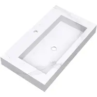 Brauer Coral Wastafel 80x46cm Artificial Marble - 1 Kraangat - Calacatta Gold - 8720359385246 - Rechthoekig - Wastafels, Meubelwastafels