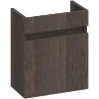 Brauer Joy Fonteinonderkast 39,5x21,6cm Massief Eiken - Linksdraaiend - Lamellen Eiken Zwart - 8720359370778 - Wastafels, Fonteinen,