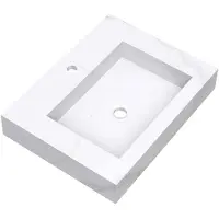 Brauer Coral Wastafel 60x46cm Artificial Marble - 1 Kraangat - Calacatta Gold - 8720359385222 - Rechthoekig - Wastafels, Meubelwastafels