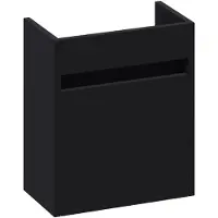 Brauer Adore Fonteinonderkast 39,5x21,5cm MDF - Linksdraaiend - Mat Zwart - 8720359371157 - Wastafels, Fonteinen, Fonteinonderkasten