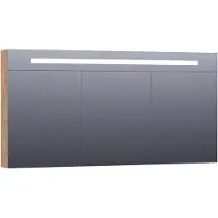 Brauer Promise Deluxe Spiegelkast 139x70cm MFC 3 Deuren Met Directe LED Verlichting Boven - Chateau - Spiegels, Spiegelkasten - 8720359342539