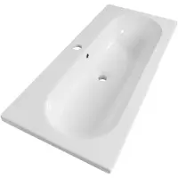 Brauer Moon Wastafel 101x46,5cm Keramiek - 1 Kraangat - Wit - 8720359353108 - Rechthoekig - Wastafels, Meubelwastafels