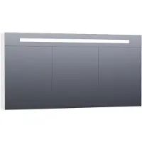 Brauer Promise Deluxe Spiegelkast 139x70cm MDF 3 Deuren Met Directe LED Verlichting Boven - Hoogglans Wit - Spiegels, Spiegelkasten - 8720359342430