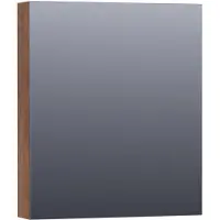 Brauer Impress Deluxe Spiegelkast 59x70cm MFC 1 Deur Met Indirecte LED Verlichting Binnen/onder - Linksdraaiend - Forest Cacao - Spiegels, Spiegelkasten - 8720359343987