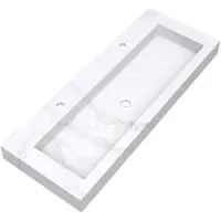 Brauer Coral Wastafel 120x46cm Artificial Marble - 2 Kraangaten - Calacatta Gold - 8720359385307 - Rechthoekig - Wastafels, Meubelwastafels