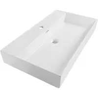Saniclass Legend 80 wastafel met 1 kraangat 80.5x46.5x13cm keramiek wit