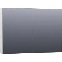 Brauer Impress Deluxe Spiegelkast 99x70cm MDF 2 Deuren Met Indirecte LED Verlichting Binnen/onder - Hoogglans Wit - Spiegels, Spiegelkasten - 8720359343154