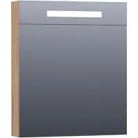 Brauer Promise Deluxe Spiegelkast 59x70cm MFC 1 Deur Met Directe LED Verlichting Boven - Linksdraaiend - Chateau - Spiegels, Spiegelkasten - 8720359342867