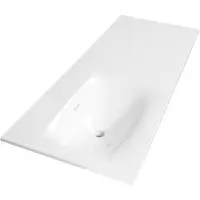 Brauer Glacier Meubelwastafel 120x46cm Fine Stone - Zonder Kraangat - Links - Glans Wit - 8720359352224 - Rechthoekig - Wastafels, Meubelwastafels