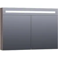 Brauer Promise Deluxe Spiegelkast 99x70cm MFC 2 Deuren Met Directe LED Verlichting Boven - Grove - Spiegels, Spiegelkasten - 8720359342041