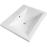 Brauer Halo Wastafel 61x46,5cm - Keramiek - 1 Kraangat - Wit - 8720359351173 - Rechthoekig - Wastafels, Meubelwastafels