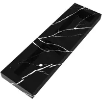 Brauer Coral Dubbele Wastafel 160x46cm Artificial Marble - Zonder Kraangat - Nero Marquina - 8720359385178 - Rechthoekig - Wastafels, Meubelwastafels