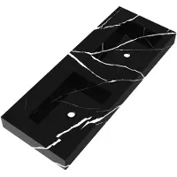 Brauer Coral Dubbele Wastafel 120x46cm Artificial Marble - Zonder Kraangat - Nero Marquina - 8720359385130 - Rechthoekig - Wastafels, Meubelwastafels