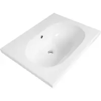 Brauer Moon Wastafel 61x46,5cm Keramiek - Zonder Kraangat - Wit - 8720359353191 - Rechthoekig - Wastafels, Meubelwastafels
