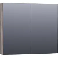 Brauer Impress Spiegelkast 80x70cm MFC 2 Deuren - Driftwood - Spiegels, Spiegelkasten - 8720359369468