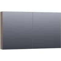 Brauer Impress Deluxe Spiegelkast 119x70cm MFC 2 Deuren Met Indirecte LED Verlichting Binnen/onder - Grove - Spiegels, Spiegelkasten - 8720359343307