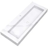Brauer Coral Wastafel 120x46cm Artificial Marble - 1 Kraangat - Calacatta Gold - 8720359385291 - Rechthoekig - Wastafels, Meubelwastafels