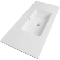 Brauer Starfall Meubelwastafel 101x46cm Keramiek Wit - 1 Kraangat - 8720359353238 - Rechthoekig - Wastafels, Meubelwastafels