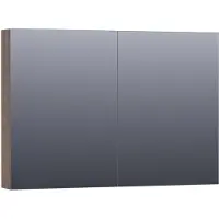 Brauer Impress Deluxe Spiegelkast 99x70cm MFC 2 Deuren Met Indirecte LED Verlichting Binnen/onder - Grove - Spiegels, Spiegelkasten - 8720359343123