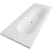 Brauer Moon Wastafel 121x46,5cm Keramiek - Zonder Kraangat - Wit - 8720359353122 - Rechthoekig - Wastafels, Meubelwastafels