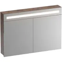 Brauer Promise Spiegelkast 100x70cm MFC 2 Deuren Met Directe LED Verlichting Boven - Erosion - Spiegels, Spiegelkasten - 8720359387226
