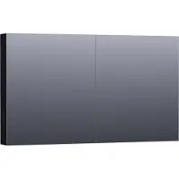 Brauer Impress Deluxe Spiegelkast 119x70cm MDF 2 Deuren Met Indirecte LED Verlichting Binnen/onder - Mat Zwart - Spiegels, Spiegelkasten - 8720359343413