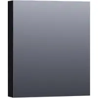 Brauer Impress Spiegelkast 59x70cm MDF 1 Deur - Linksdraaiend - Mat Zwart - Spiegels, Spiegelkasten - 8720359345592