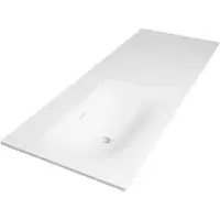 Brauer Glacier Meubelwastafel 120x46cm Fine Stone - Zonder Kraangat - Links - Mat Wit - 8720359352248 - Rechthoekig - Wastafels, Meubelwastafels