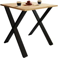 VCM XonaX eetkamertafel 80x50 eik decor, zwart.