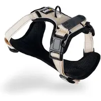 Lionto anti-trek hondentuig, verstelbaar, reflecterend & ademend, beige XL