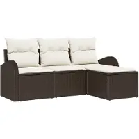 vidaXL Tuinbank Set Bruin poly rattan