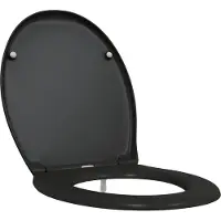 vidaXL Toiletbril Zwart 47 x 37 x 4 cm Duroplast