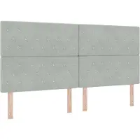 vidaXL Hoofdbord Lichtgrijs 200 cm Fluweel