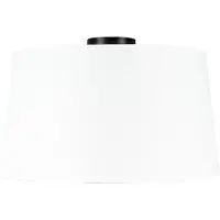 QAZQA Plafondlamp mat zwart met witte kap 45 cm - Combi
