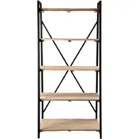 Clayre & Eef Boekenrek 90x47x191 cm hout ijzer rechthoek opbergrek