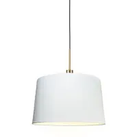QAZQA Moderne hanglamp brons met kap 45 cm wit - Combi 1