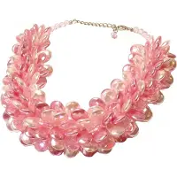 Boodz Statement Ketting Multiparel Druppel Collier Roze