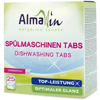 Almawin Vaatwassertabletten – 100% natuurlijk – Vegan & Duurzaam – Verzachtende werking – Voorkomt kalk op de vaat – 25 stuks
