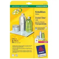 Avery Zweckform L7783-25 crystal clear etiketten 96 x 50,8 mm (250 etiketten)